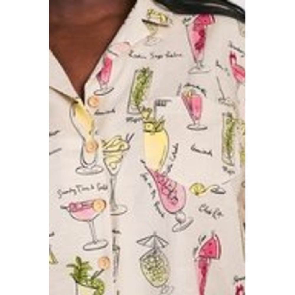 Rachel Antonoff The James Shirt Beer Me Cocktail Print Button Down Small NWT - Picture 3 of 6